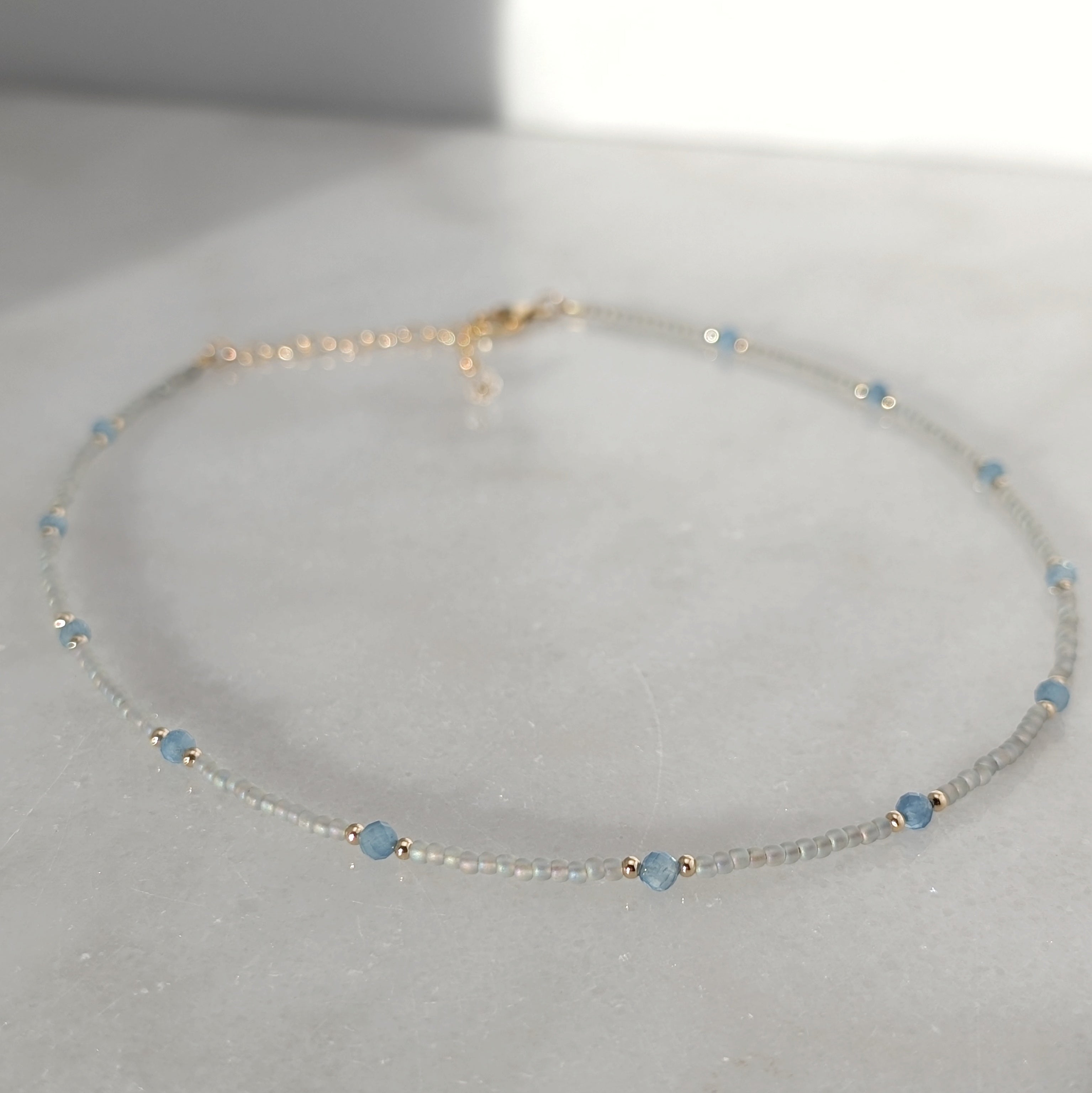 Aquamarine Tranquil Gray Waters Necklace
