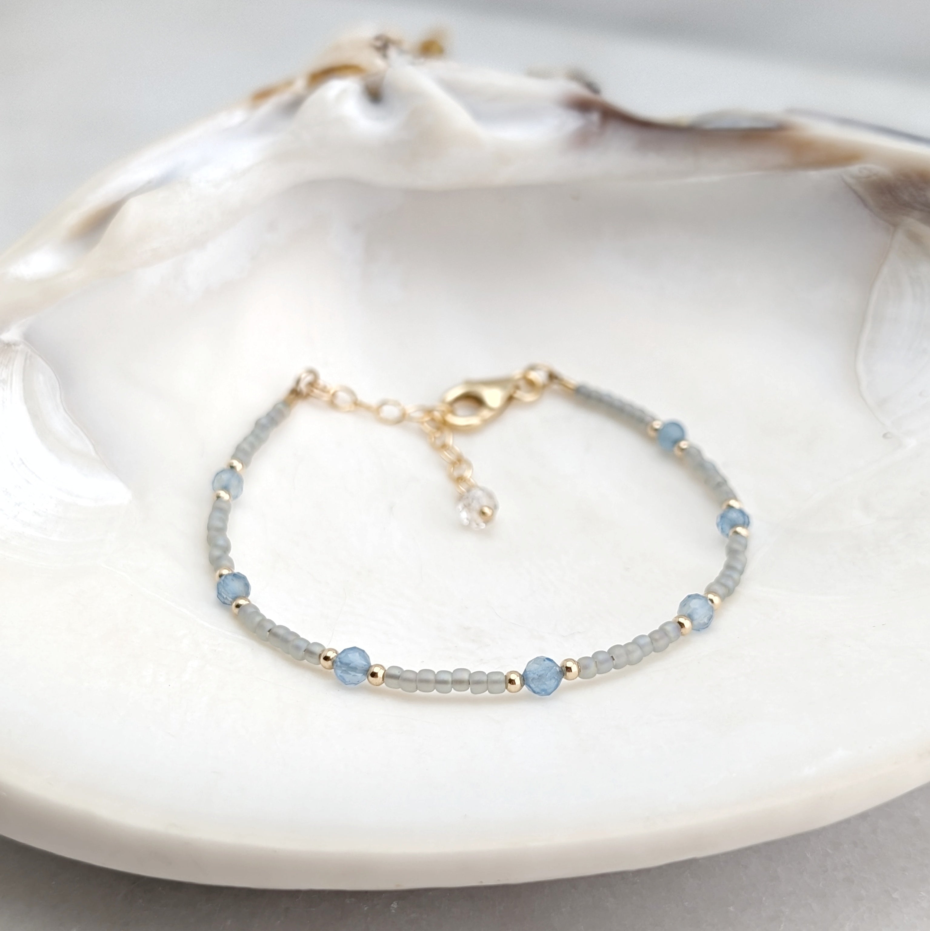 Aquamarine Tranquil Gray Waters Bracelet