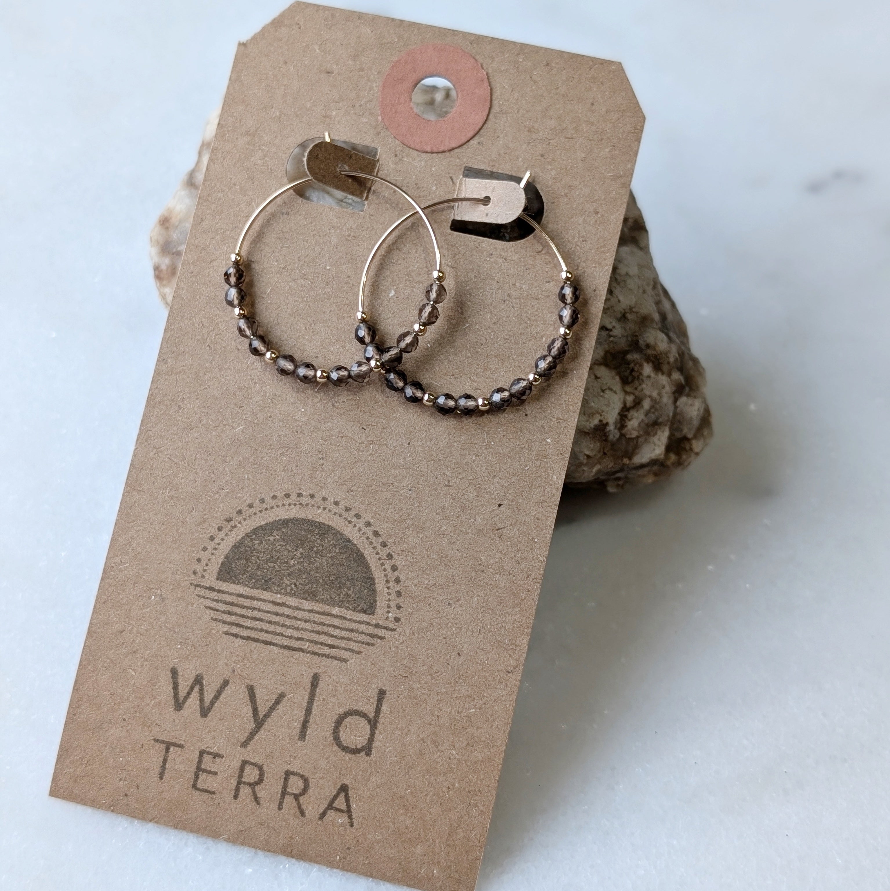 Smoky Quartz Hoops
