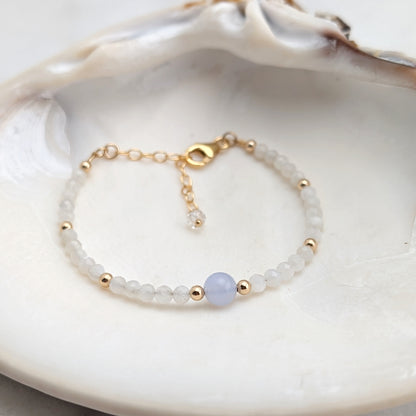 Blue Lace Agate Accent Luxe Bracelet