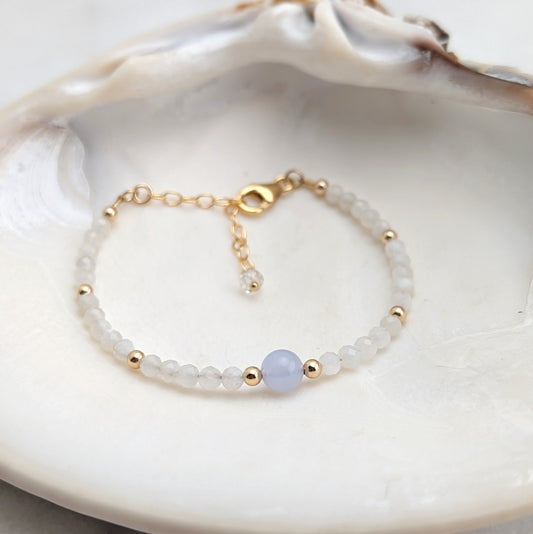 Blue Lace Agate Accent Luxe Bracelet