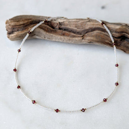 Garnet Pearlescent Noir Necklace