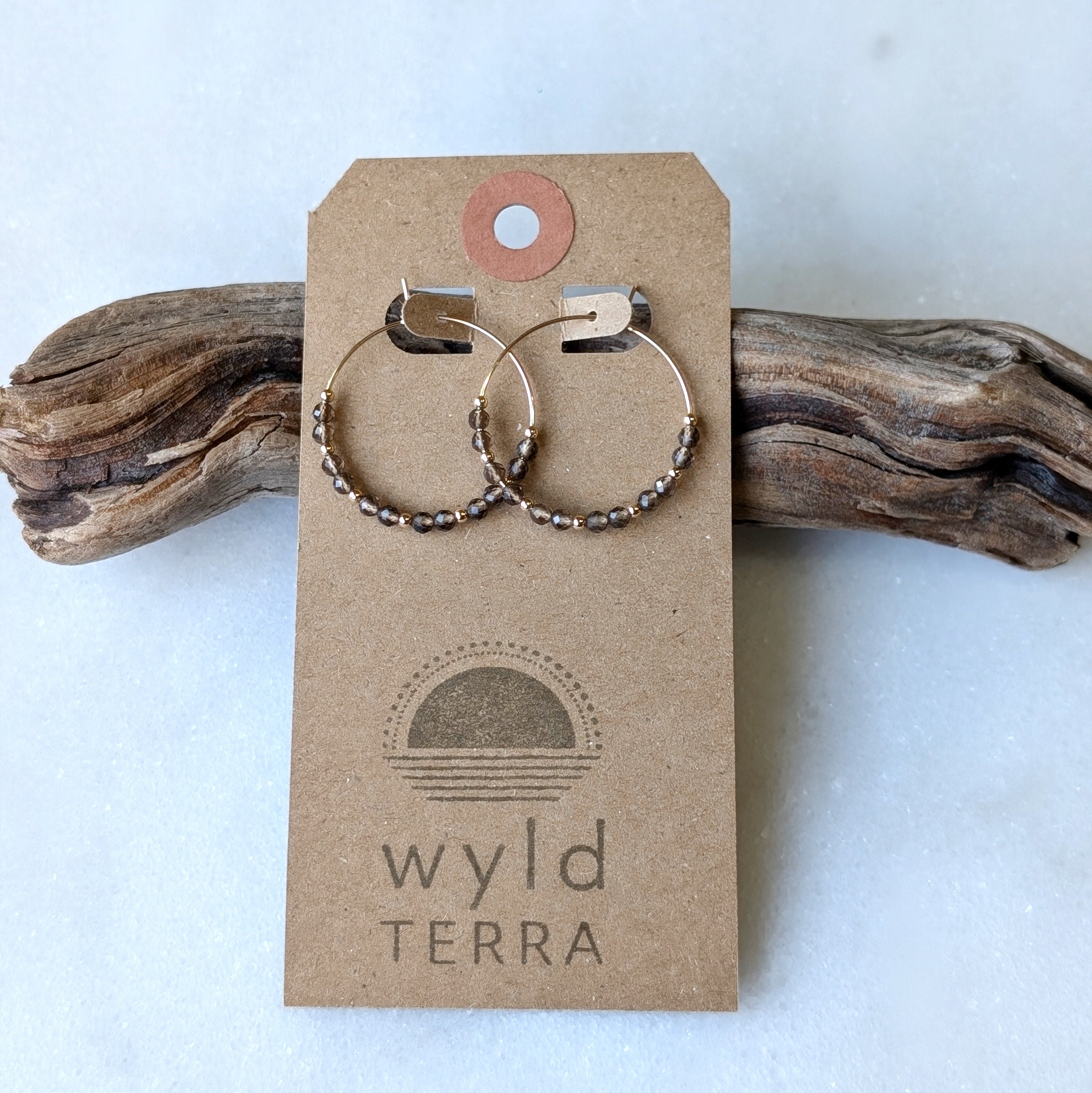 Smoky Quartz Hoops