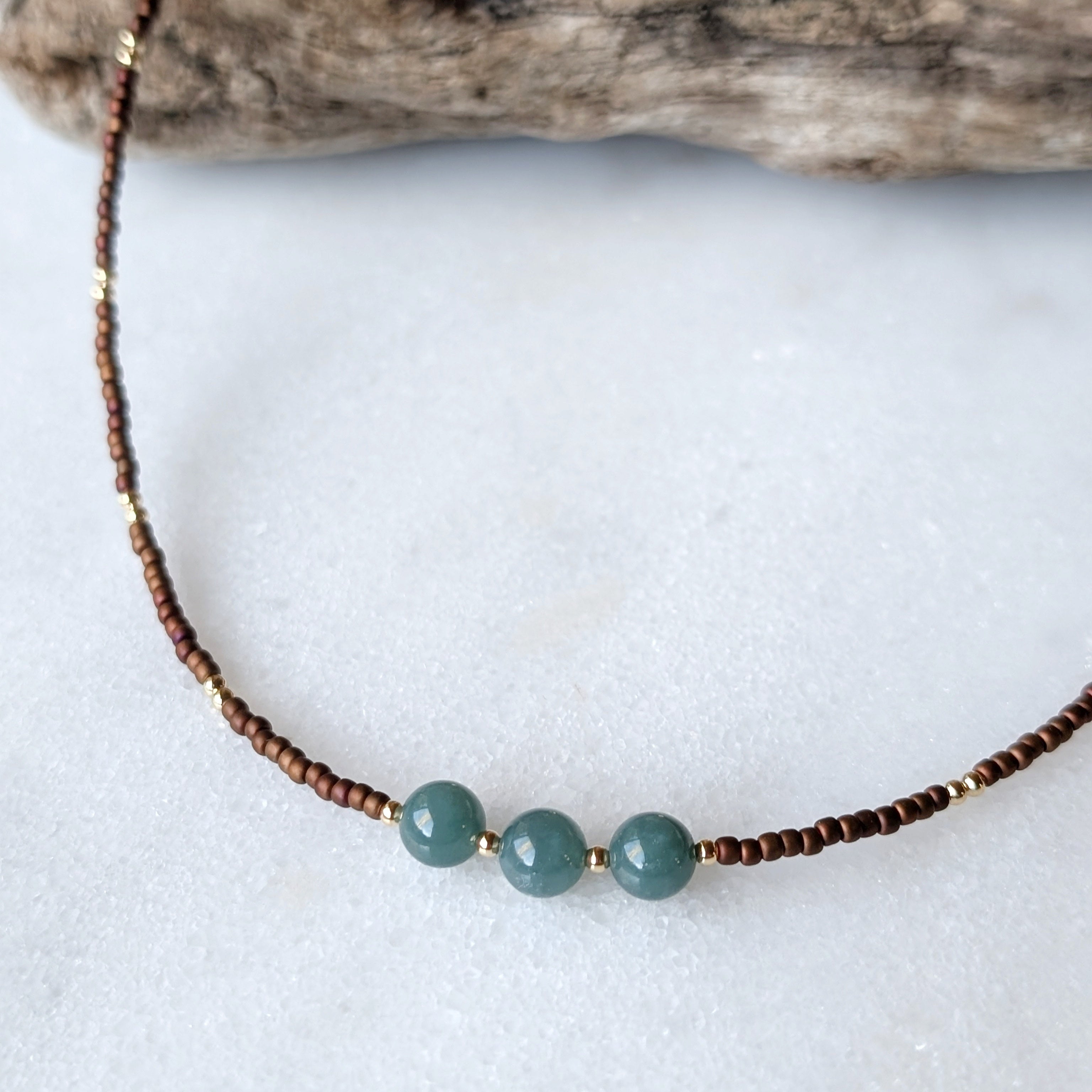 Jade Triple Stone Necklace