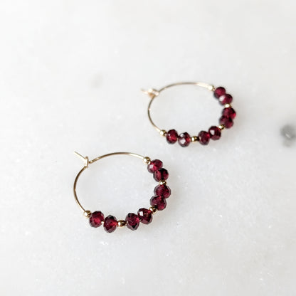 Garnet Mini Hoops