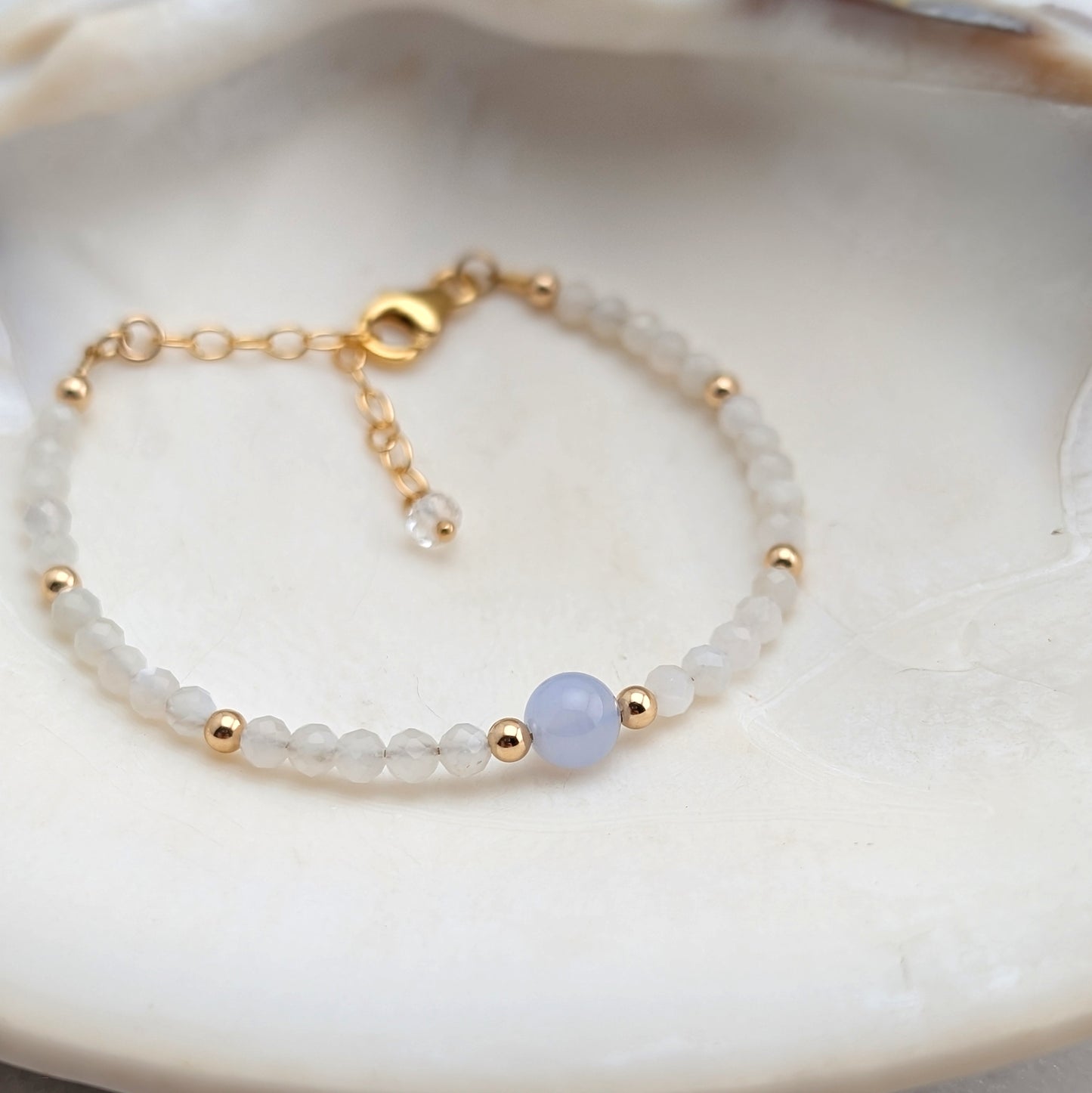 Blue Lace Agate Accent Luxe Bracelet