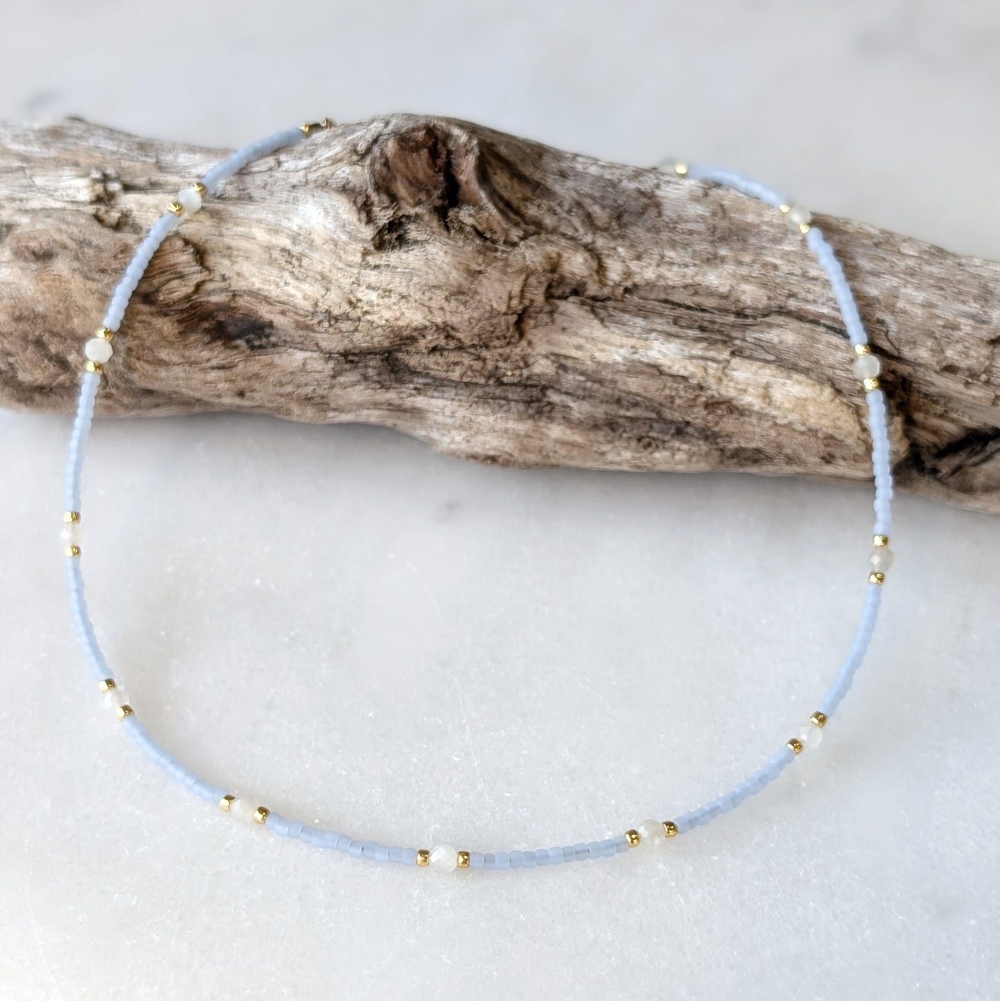 Moonstone Saltwater Surf Necklace