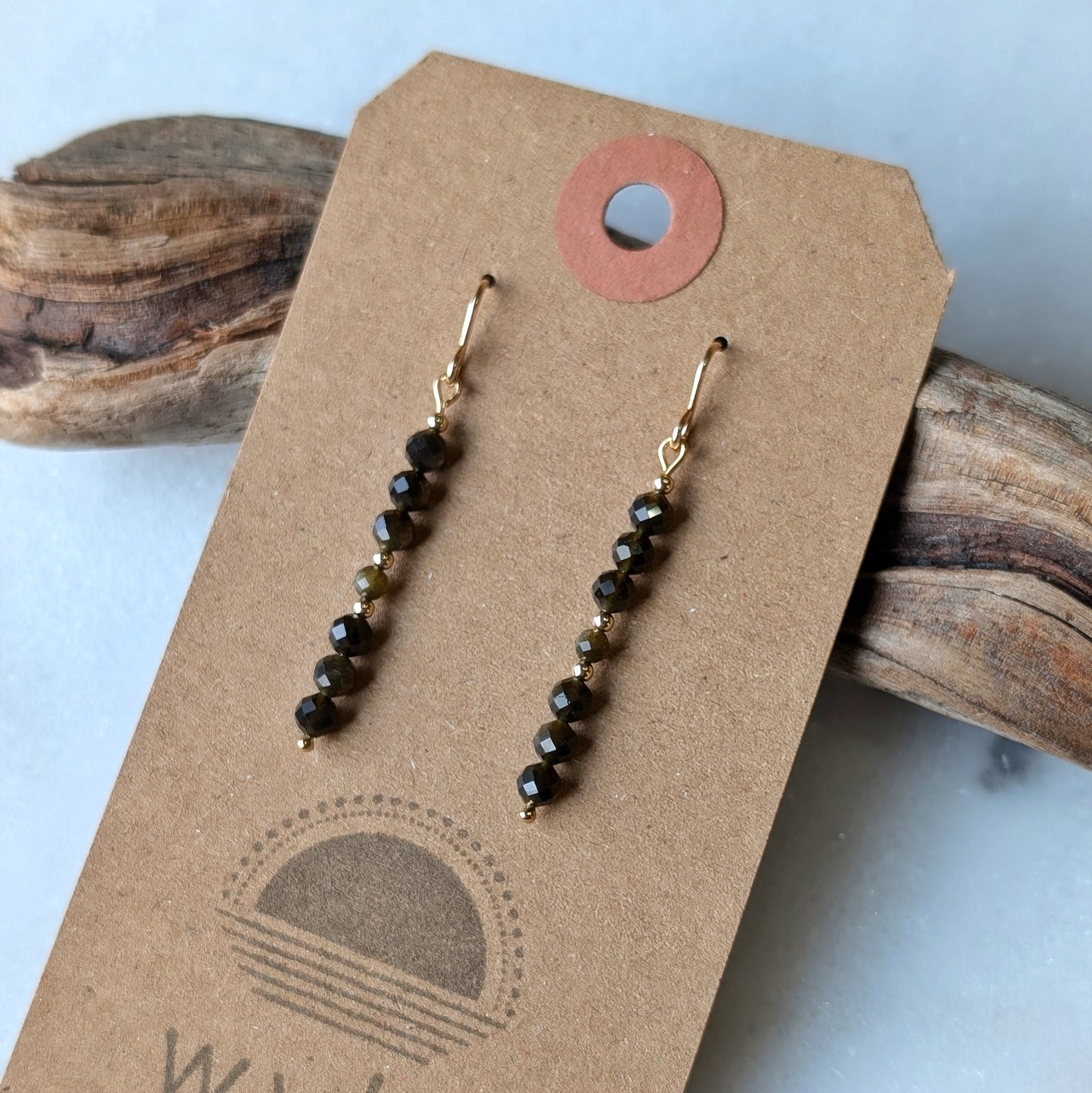 Golden Obsidian Grounding Gemstone Dangles