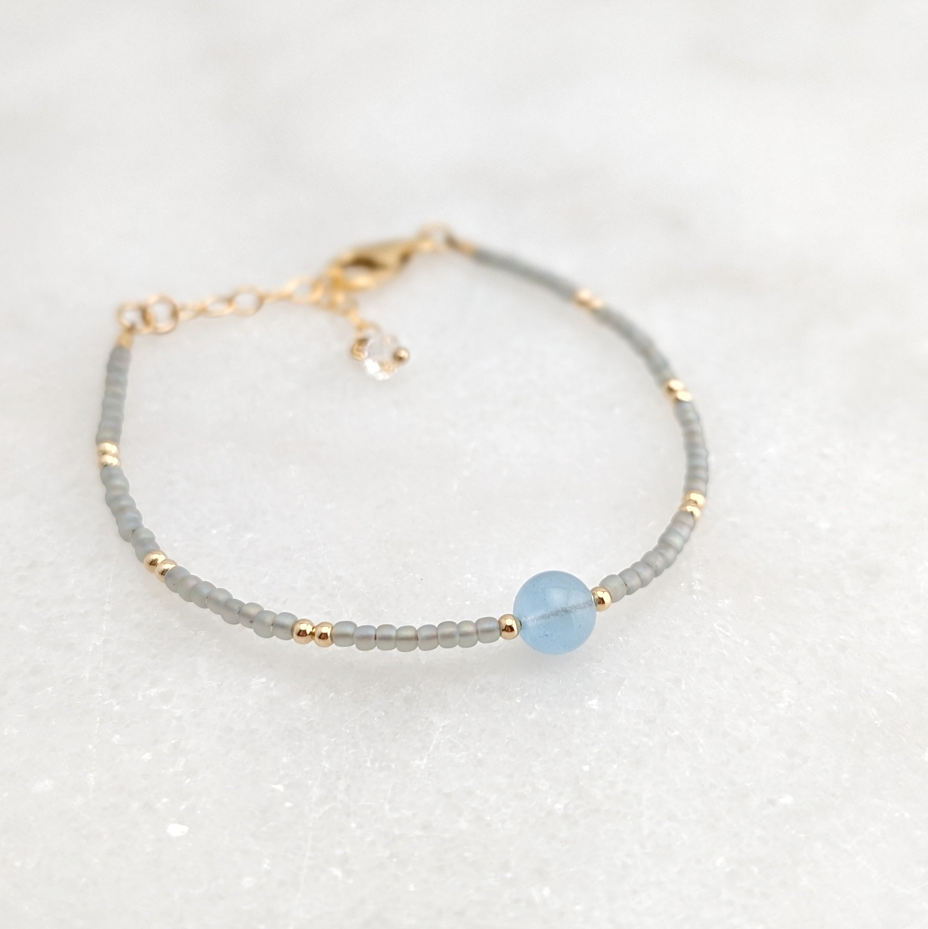 Aquamarine Tranquil Gray Waters Accent Bracelet
