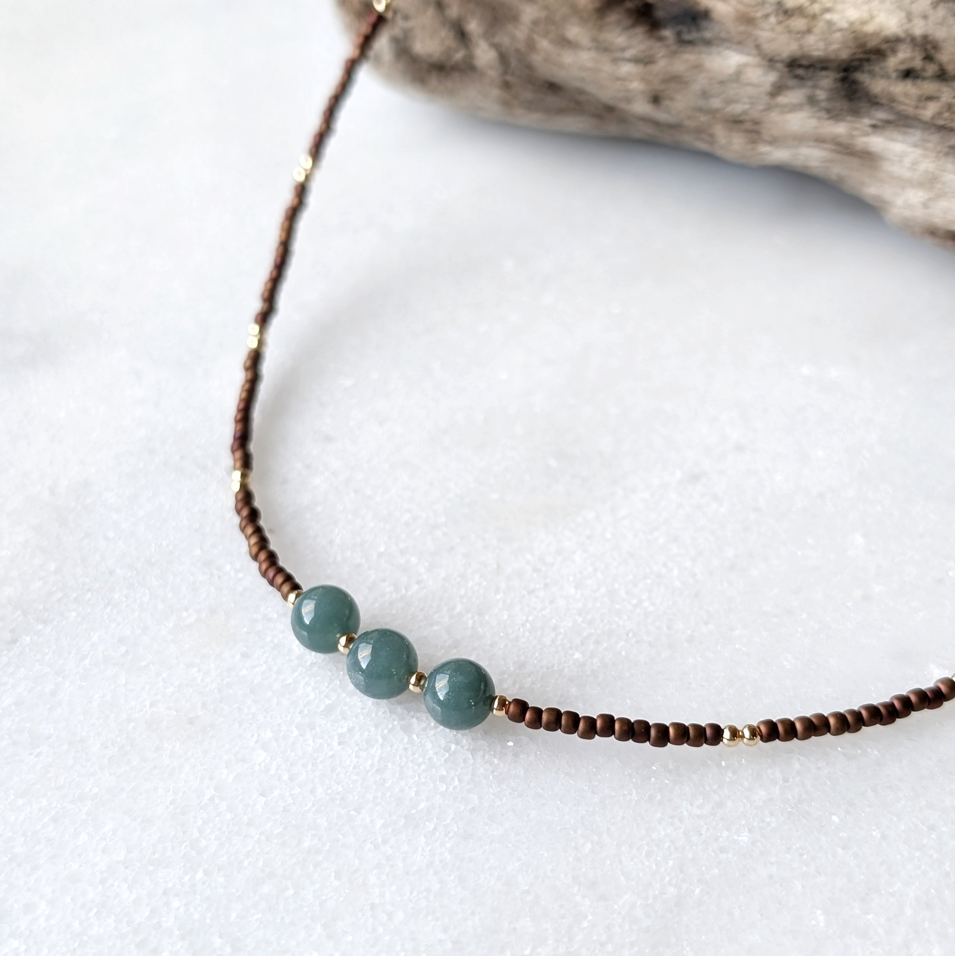Jade Triple Stone Necklace
