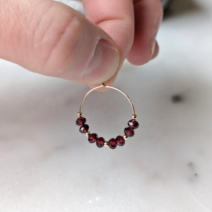 Garnet Mini Hoops