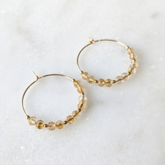 Citrine Abundance Hoops