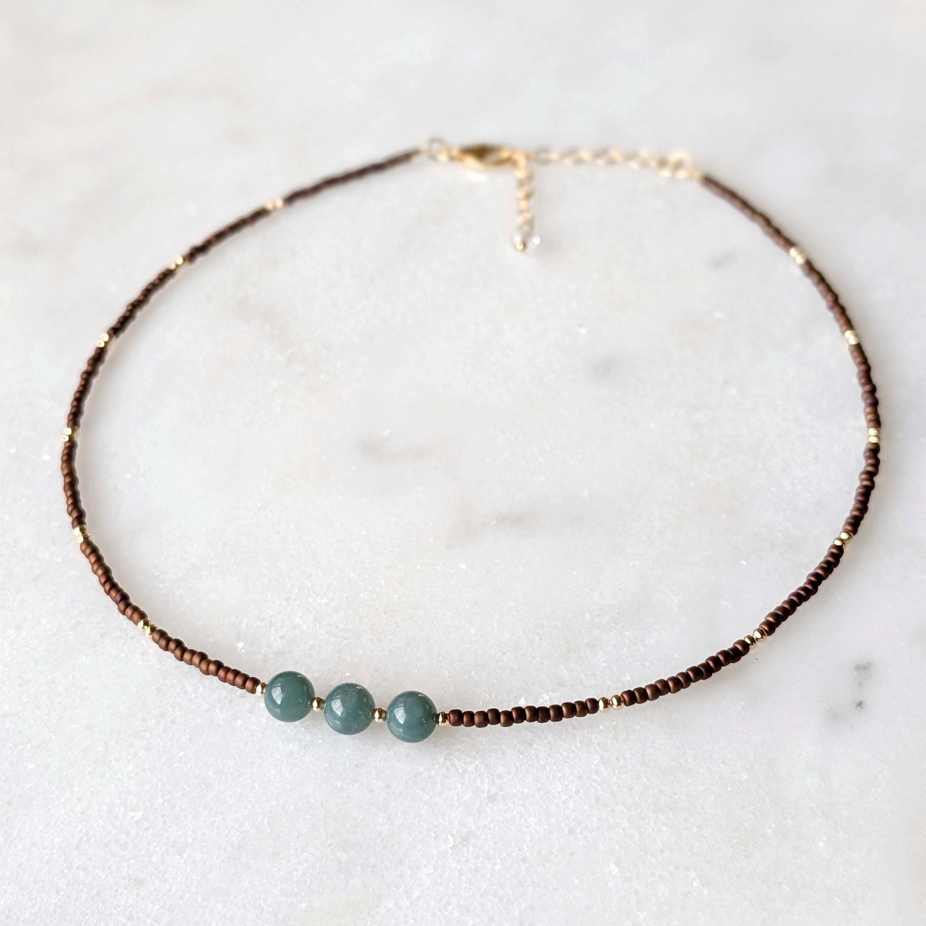 Jade Triple Stone Necklace