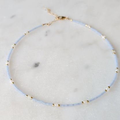 Moonstone Saltwater Surf Necklace