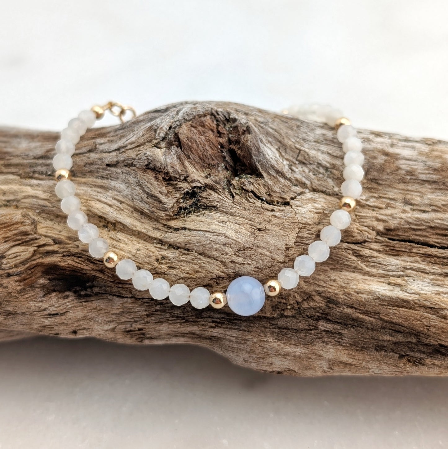 Blue Lace Agate Accent Luxe Bracelet