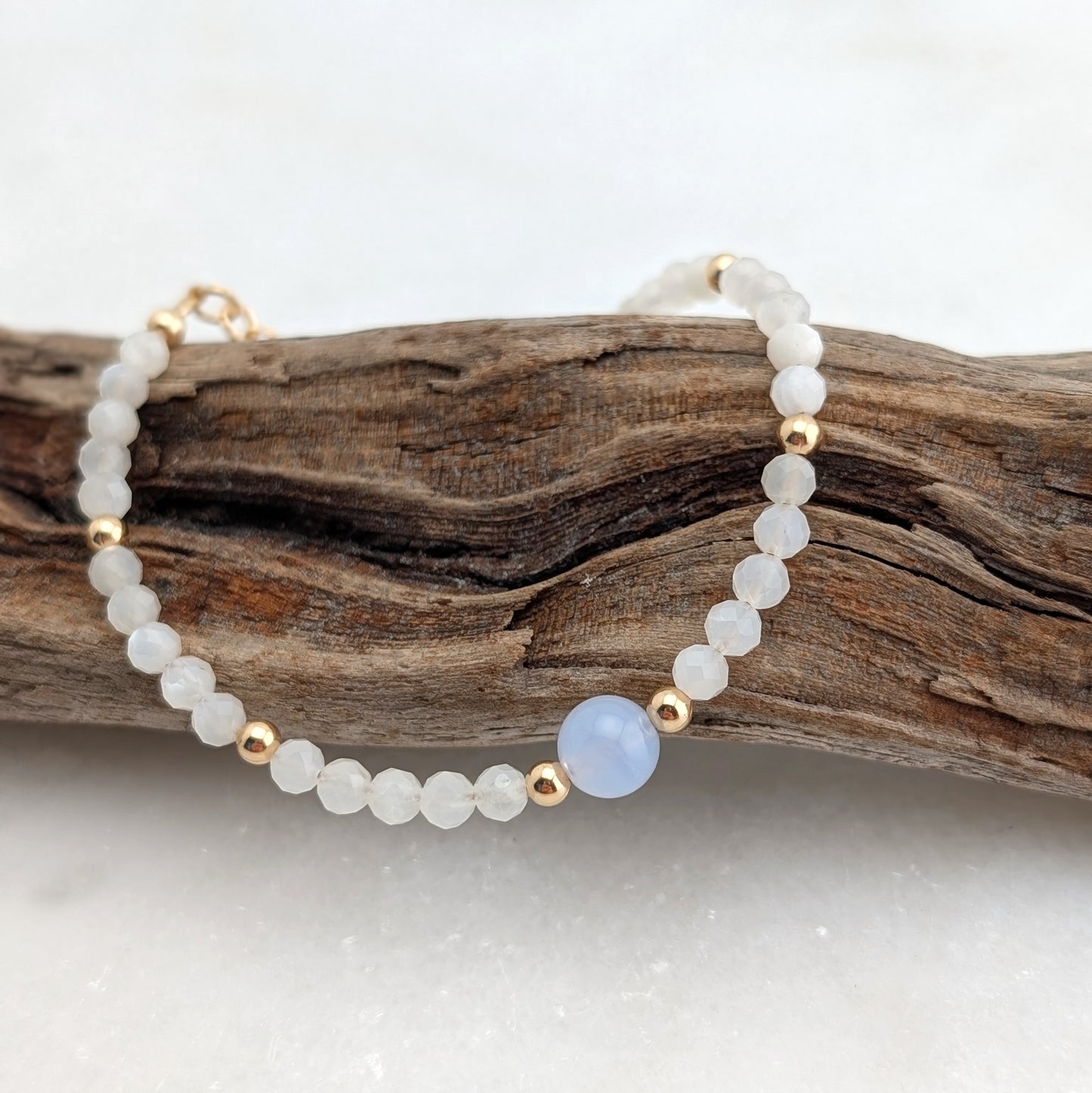 Blue Lace Agate Accent Luxe Bracelet