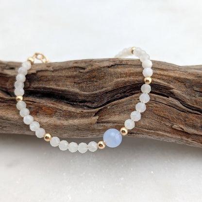 Blue Lace Agate Accent Luxe Bracelet