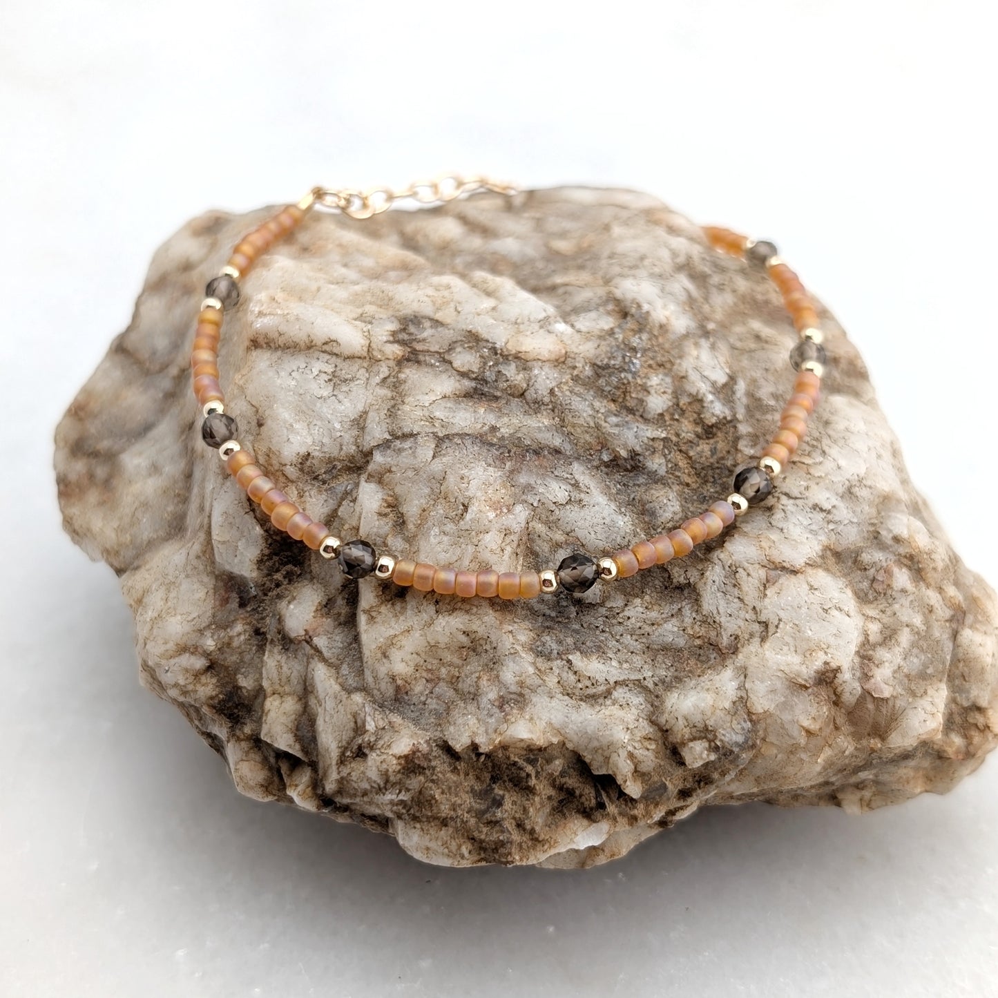 Smoky Quartz Peach Protective Bracelet