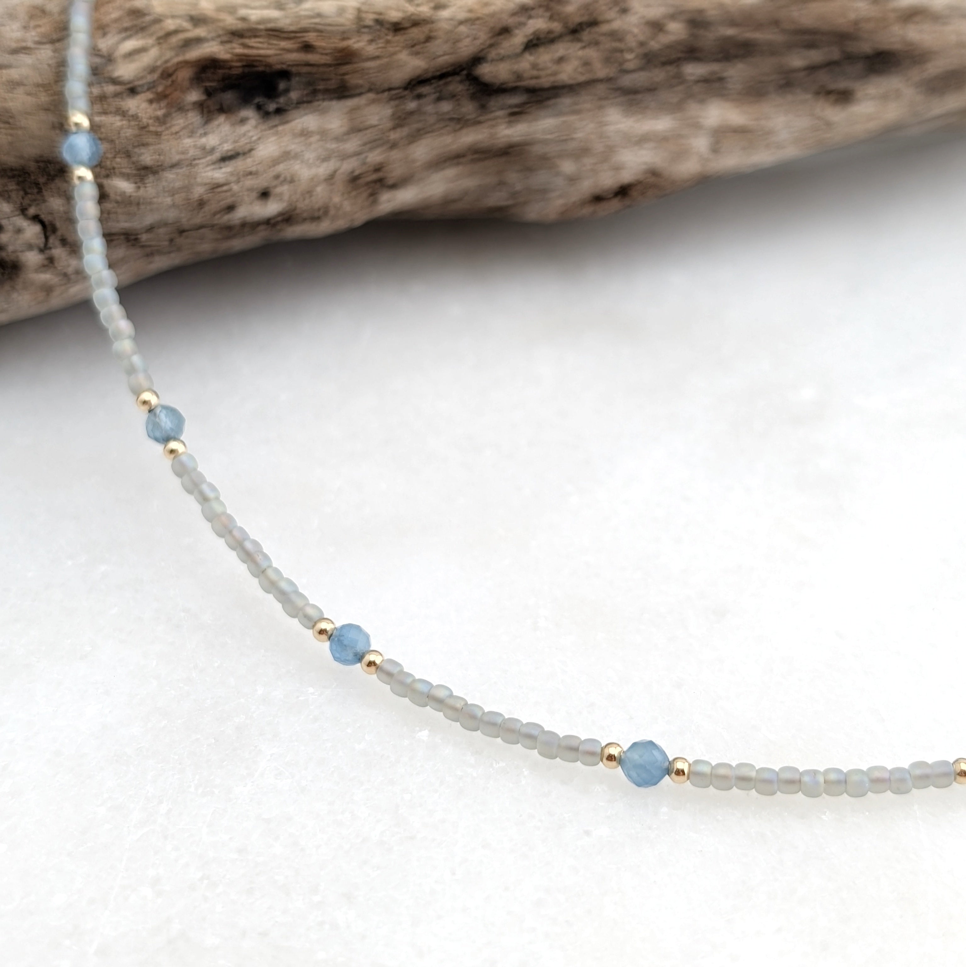 Aquamarine Tranquil Gray Waters Necklace