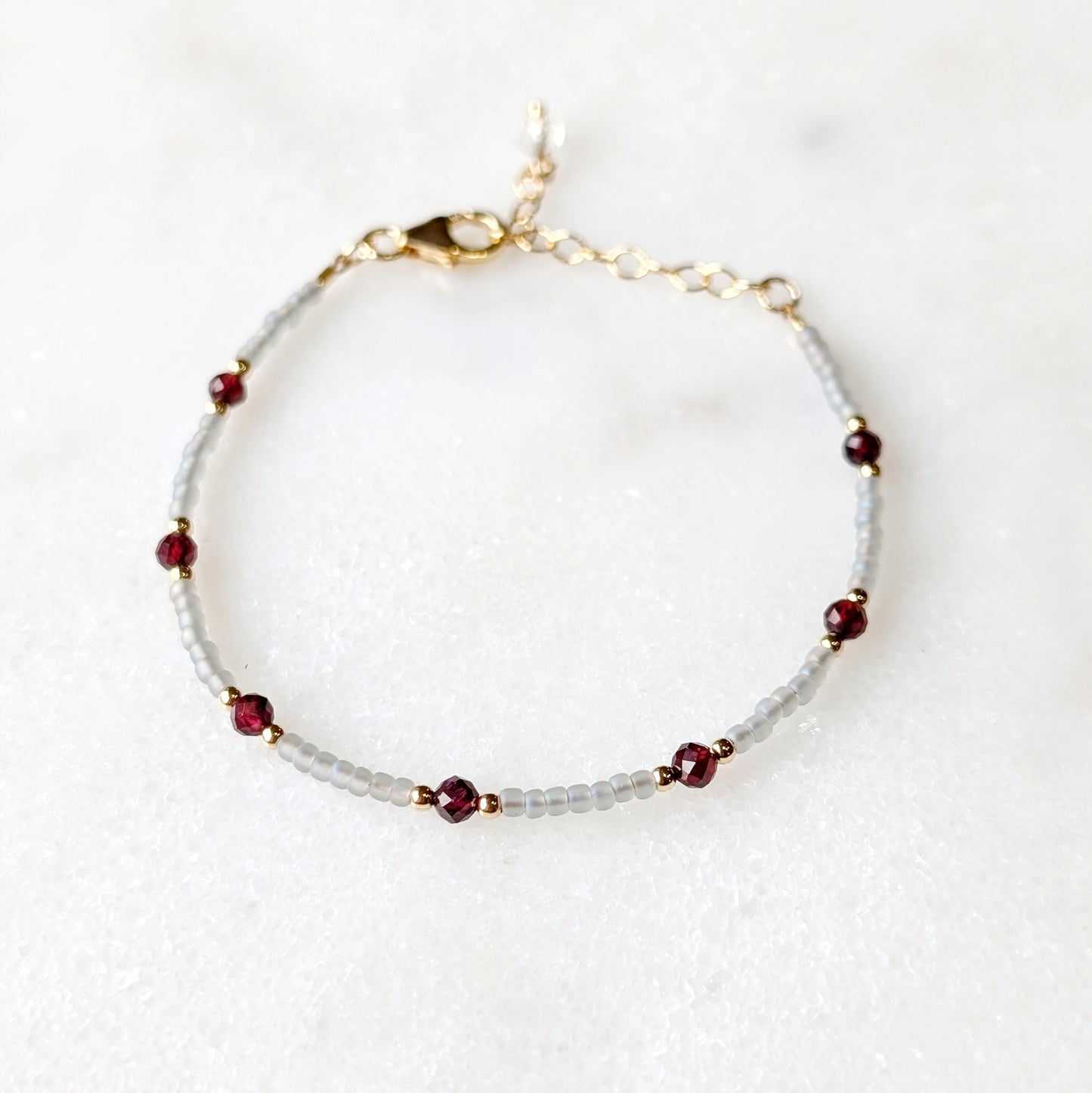 Garnet Gray Waters Bracelet