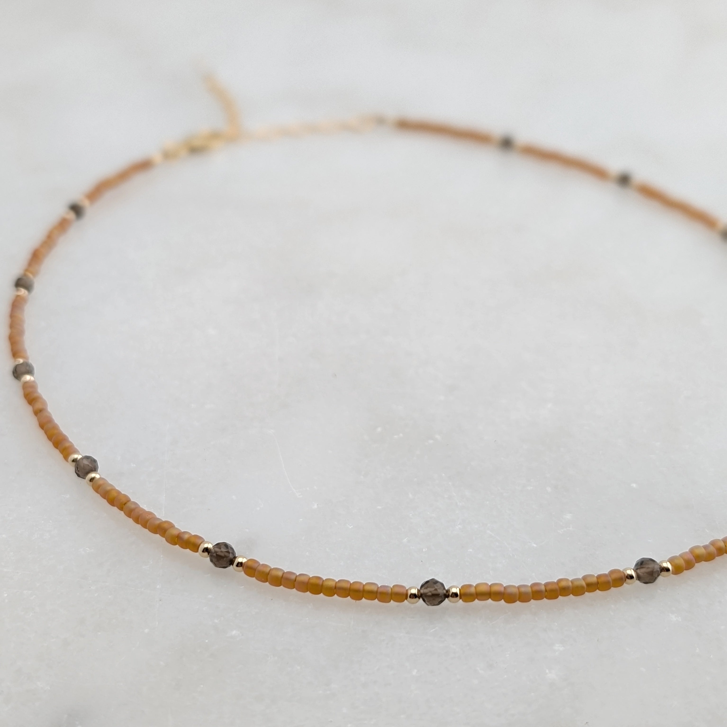 Smoky Quartz Coral Protection Necklace