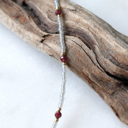 Garnet Gray Waters Necklace