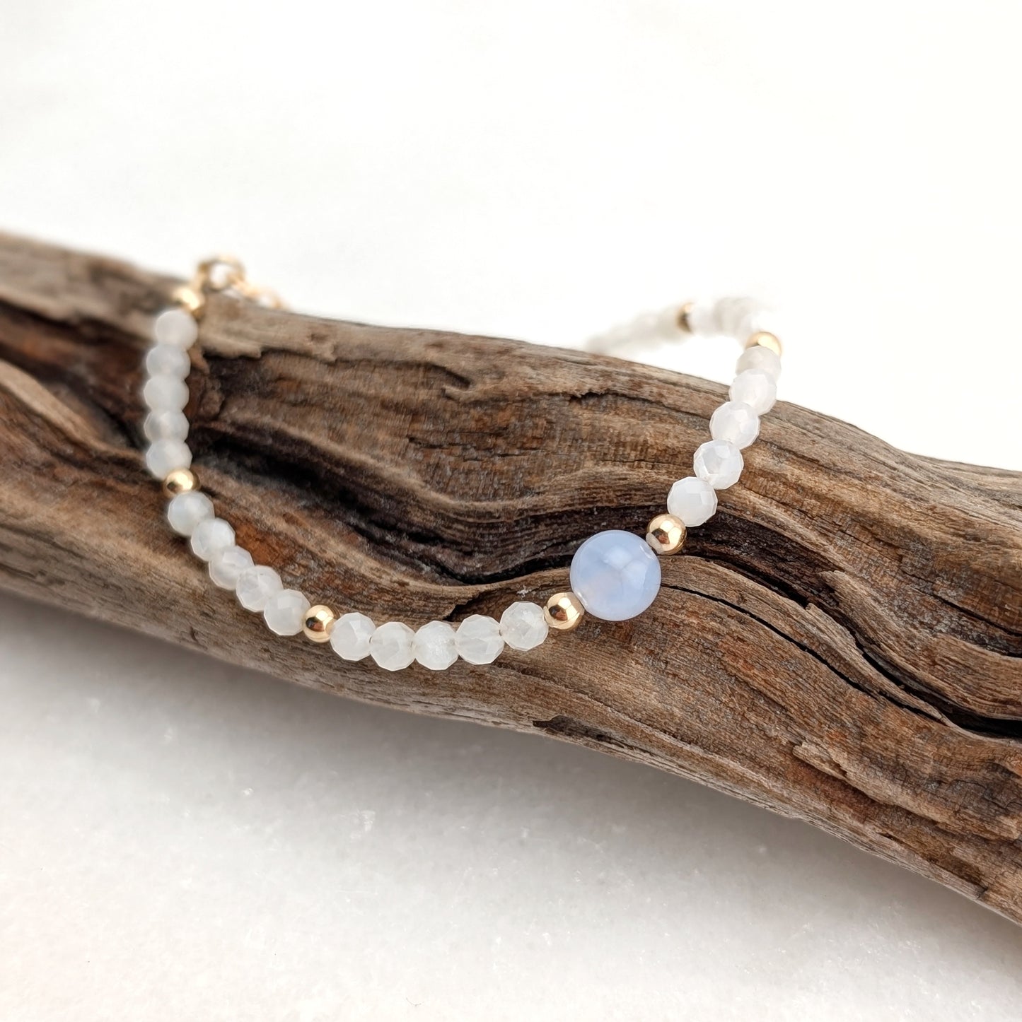 Blue Lace Agate Accent Luxe Bracelet