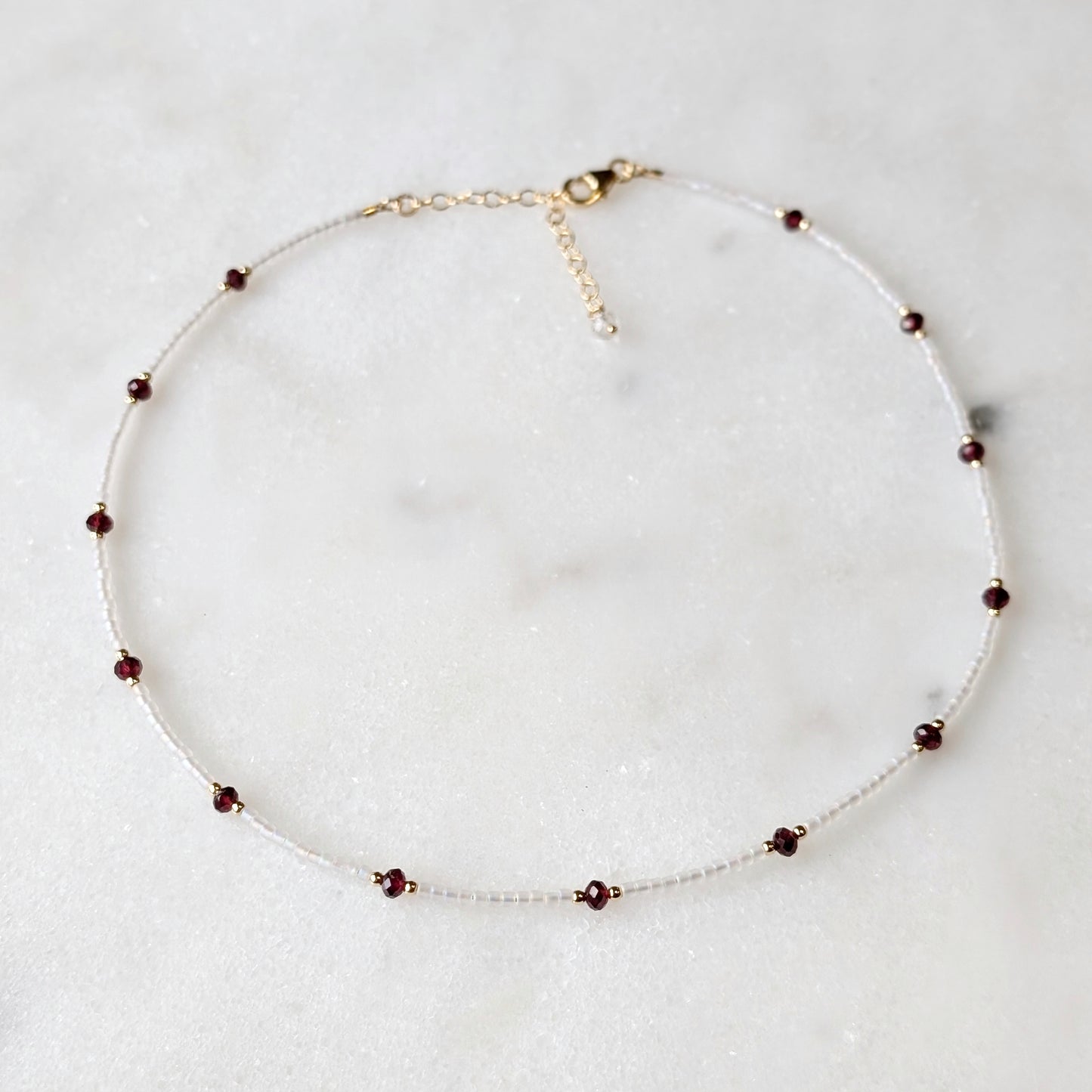 Garnet Pearlescent Noir Necklace