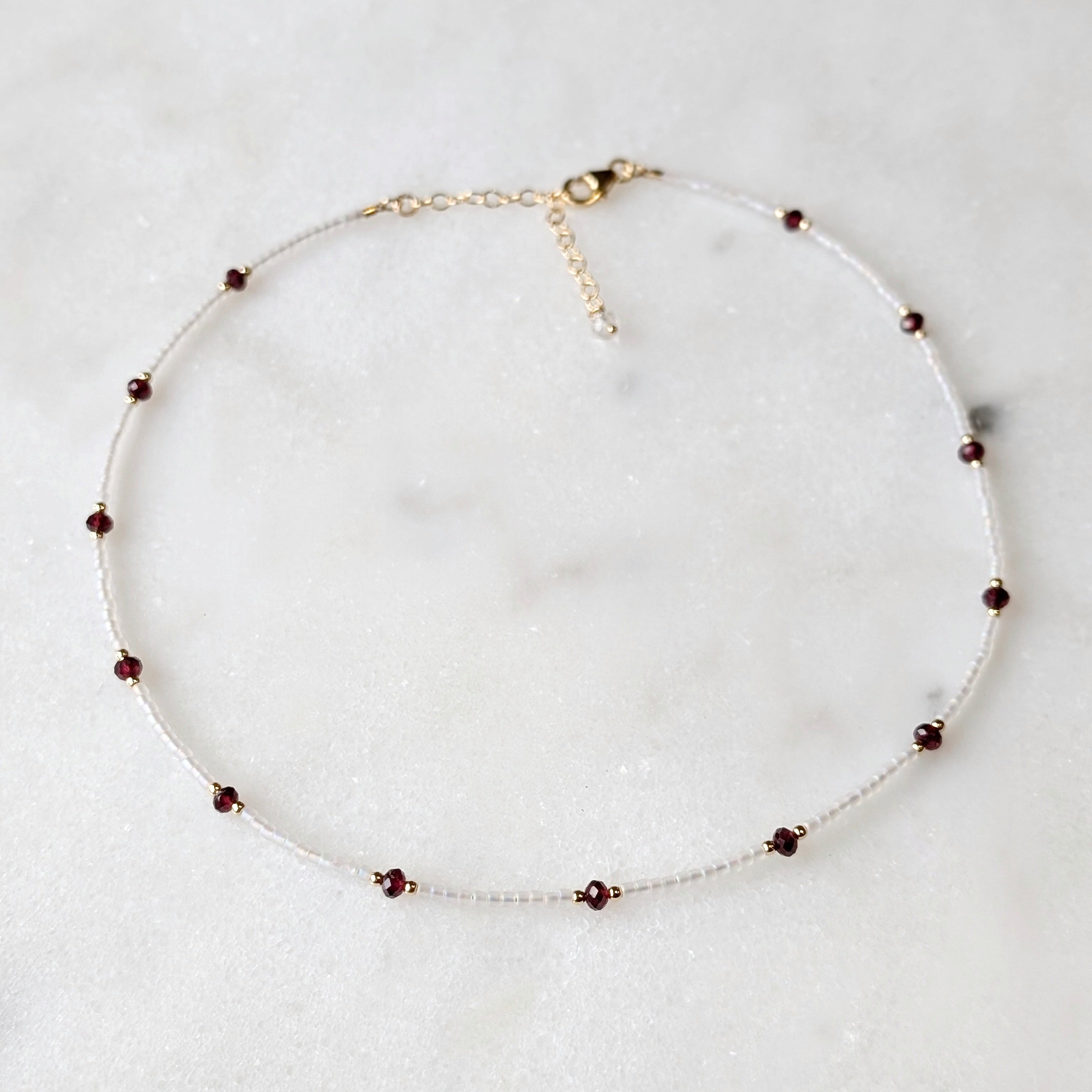 Garnet Pearlescent Noir Necklace