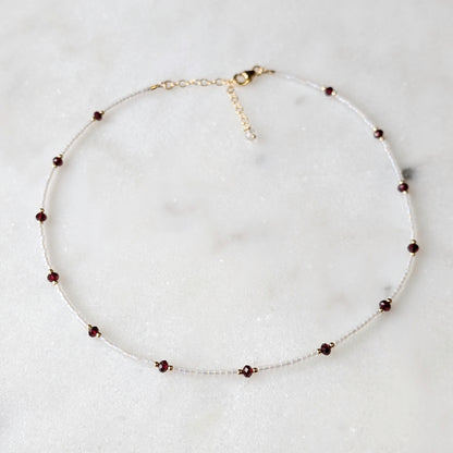 Garnet Pearlescent Noir Necklace