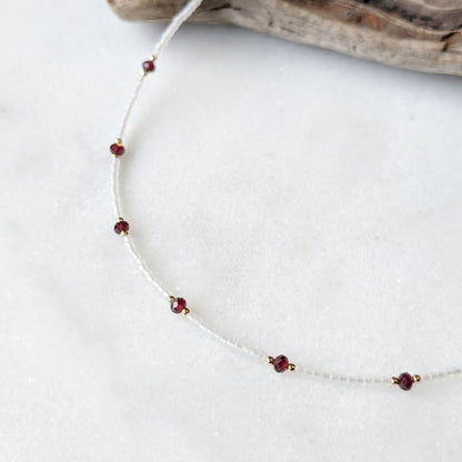 Garnet Pearlescent Noir Necklace