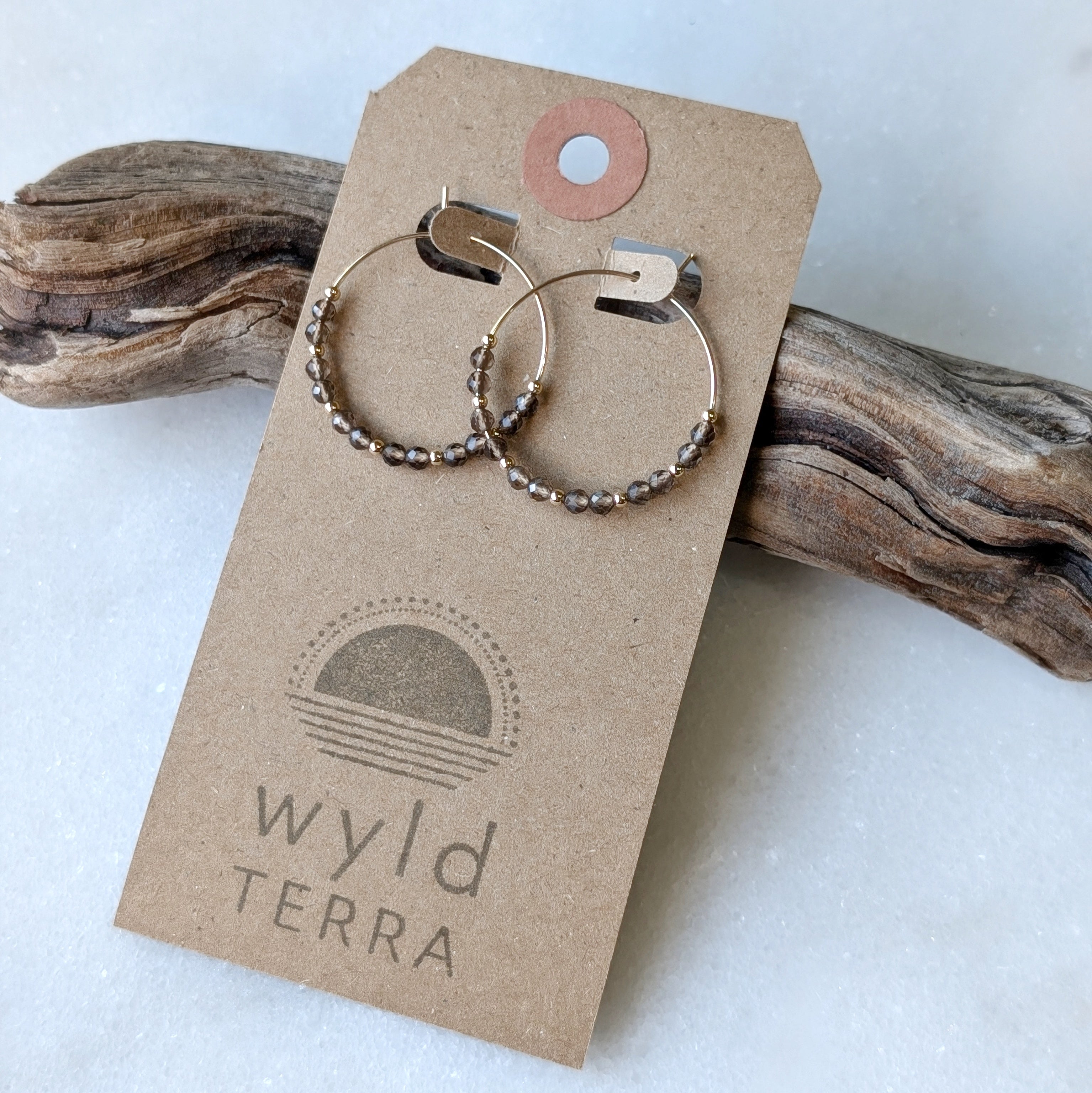 Smoky Quartz Hoops