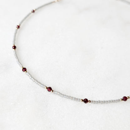 Garnet Gray Waters Necklace