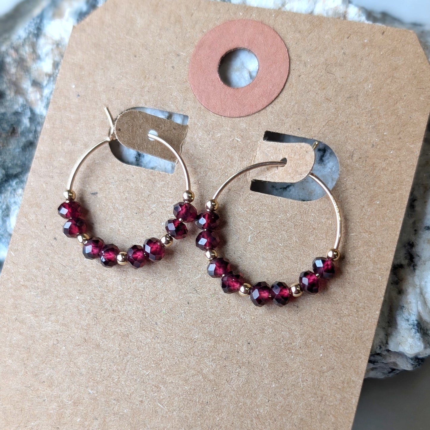 Garnet Mini Hoops