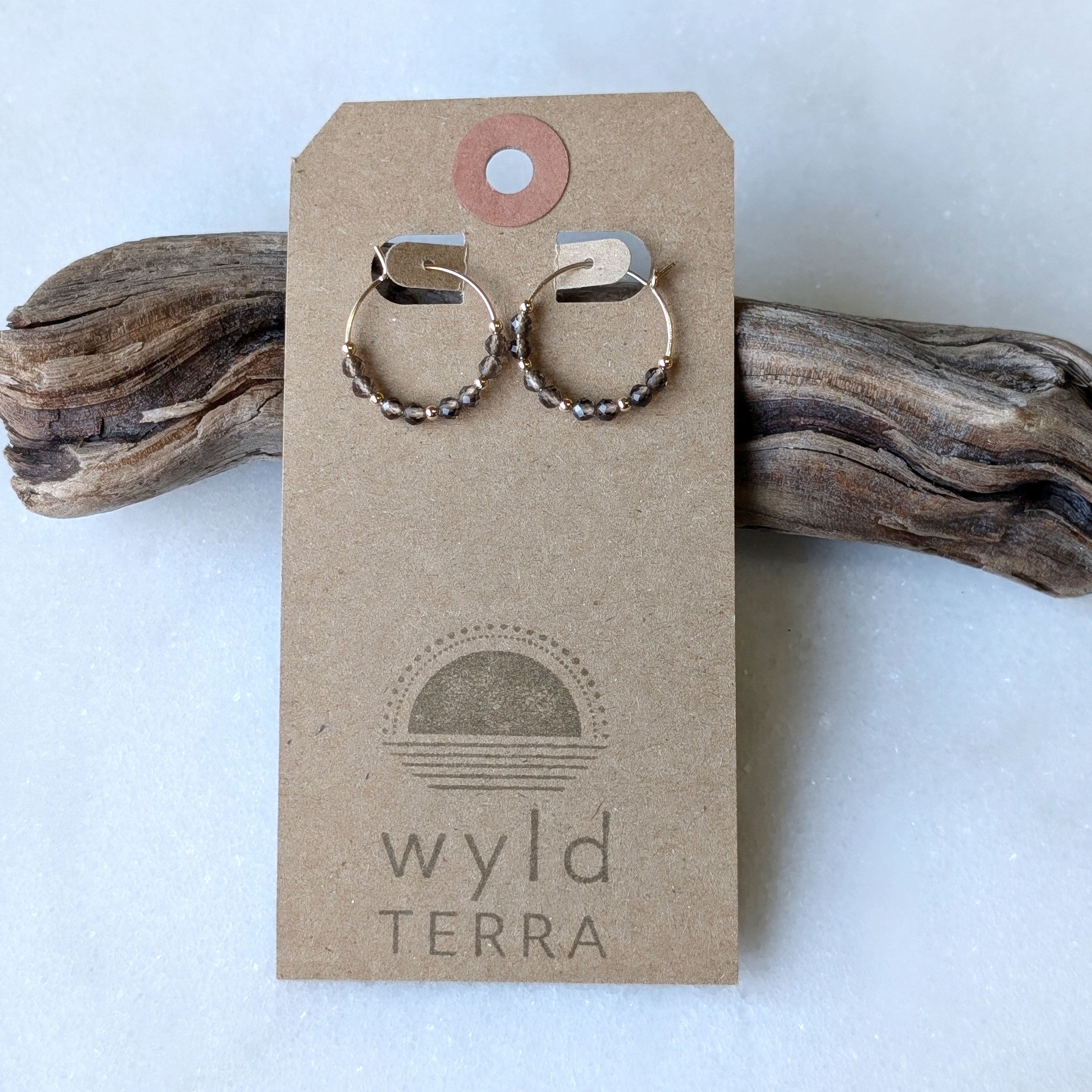 Smoky Quartz Mini Hoops