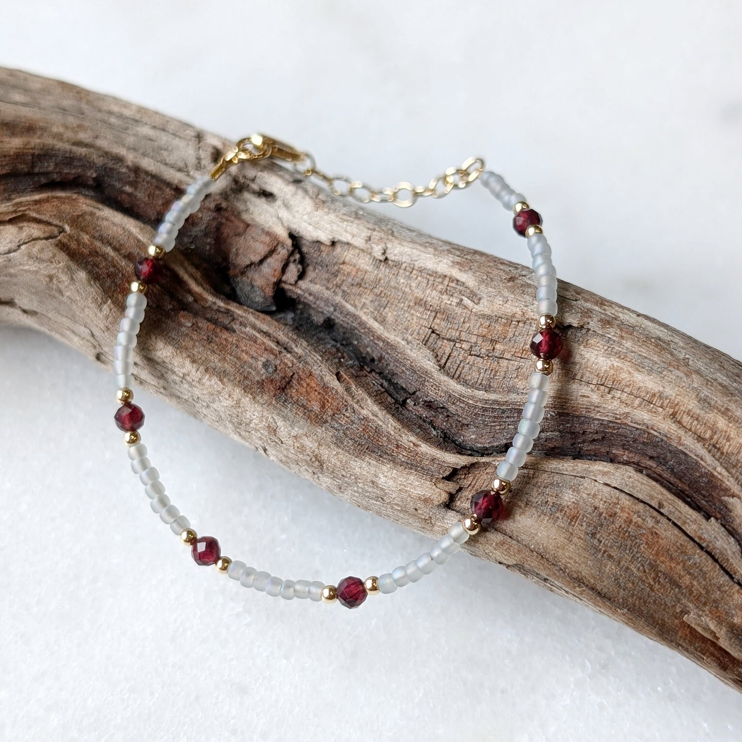 Garnet Gray Waters Bracelet