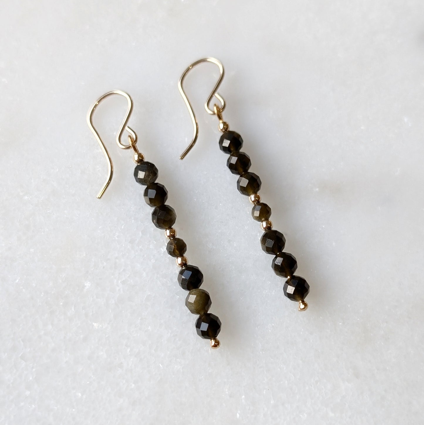 Golden Obsidian Grounding Gemstone Dangles