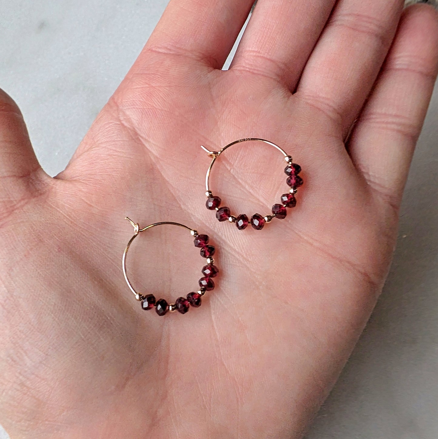 Garnet Mini Hoops