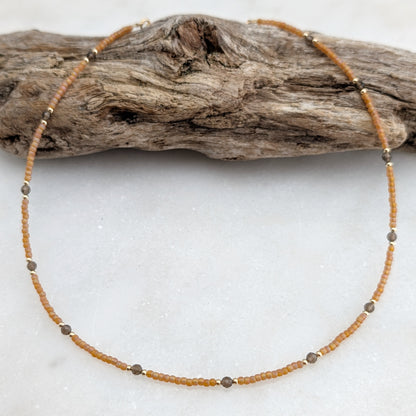 Smoky Quartz Coral Protection Necklace