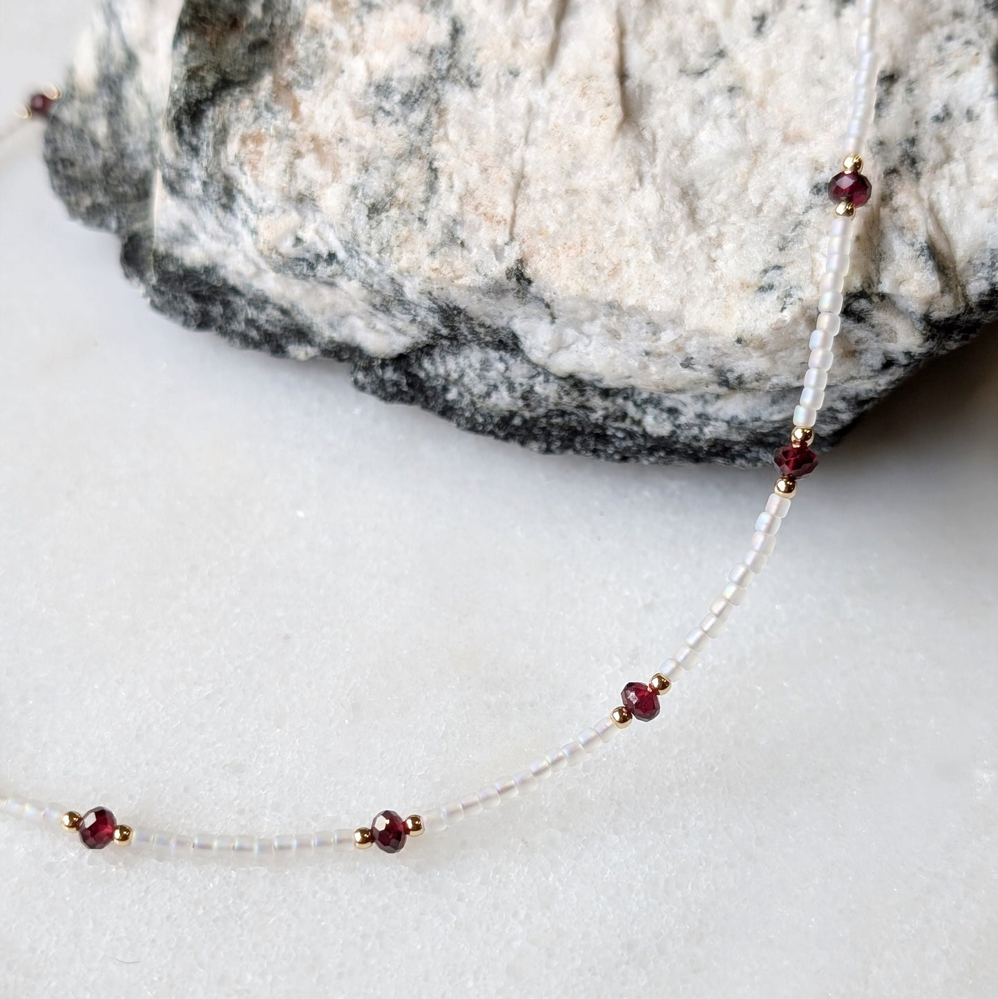 Garnet Pearlescent Noir Necklace