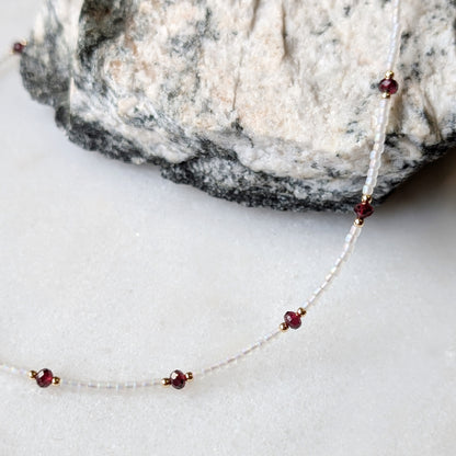 Garnet Pearlescent Noir Necklace