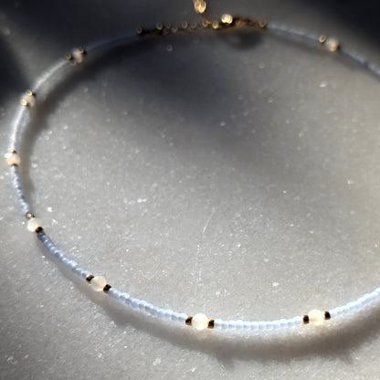 Moonstone Saltwater Surf Necklace