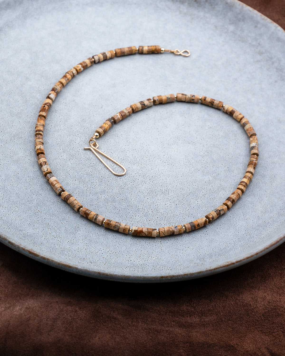 Ancient Stone Desert Jasper Heishi Necklace