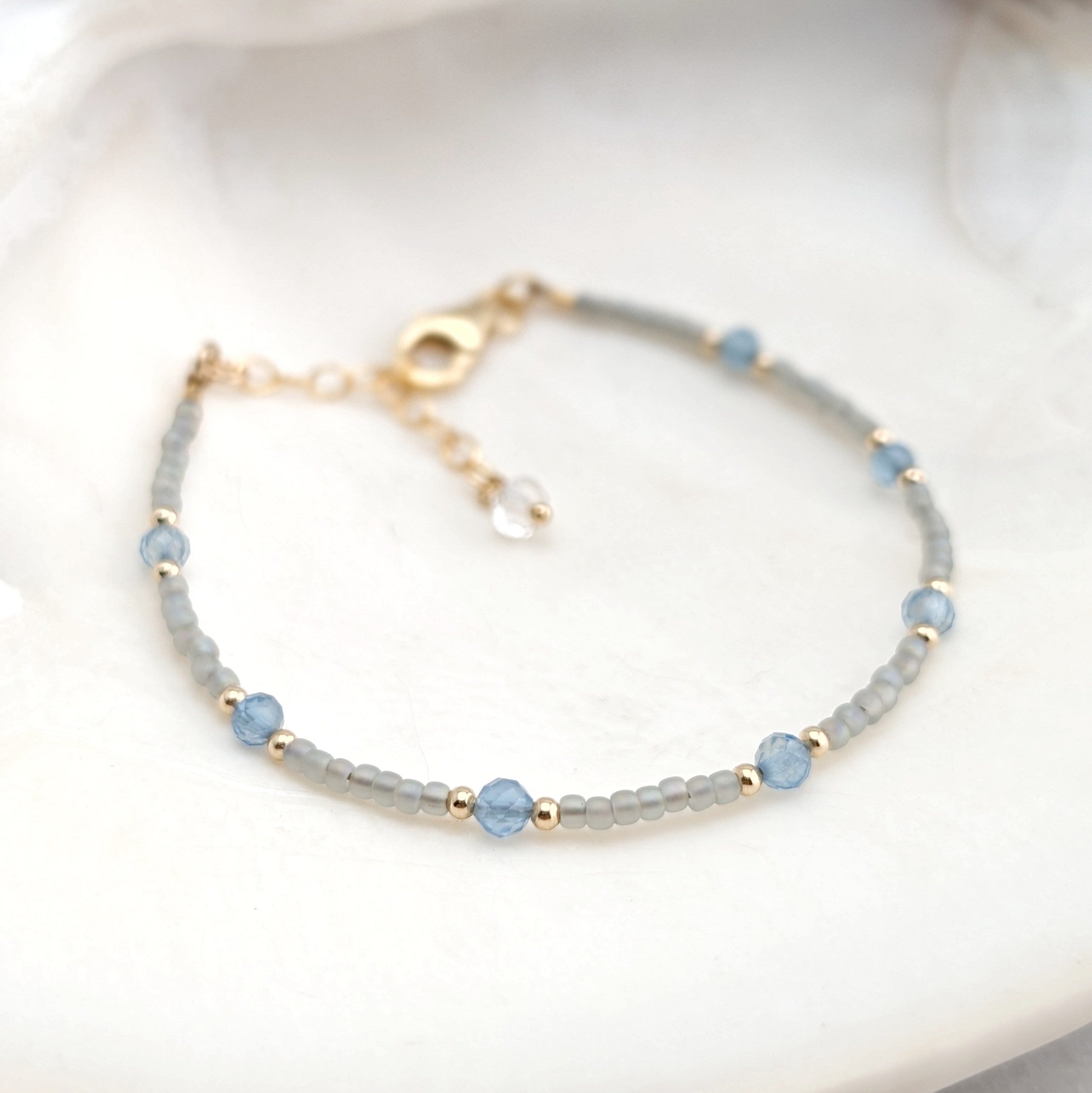 Aquamarine Tranquil Gray Waters Bracelet