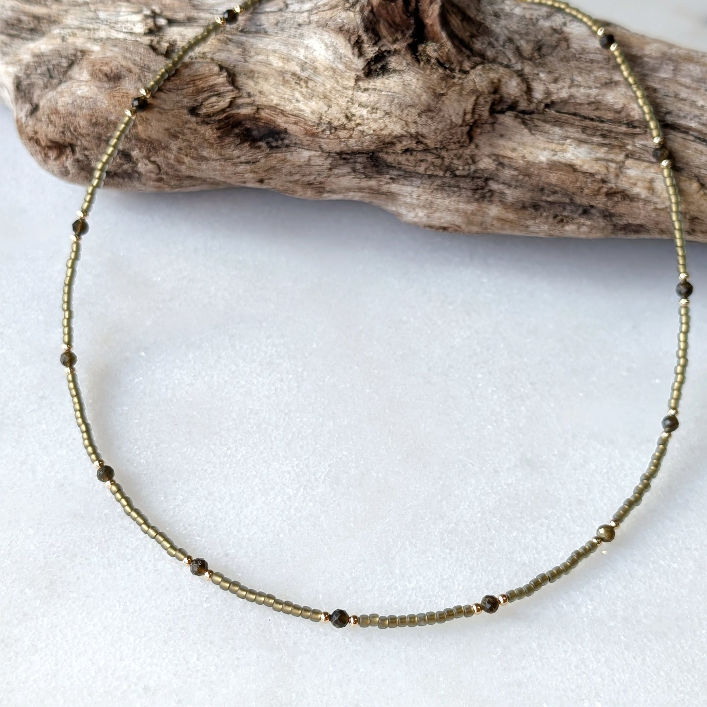 Golden Obsidian Sage Necklace