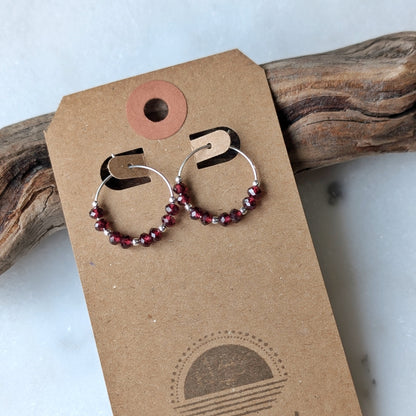 Garnet Mini Hoops