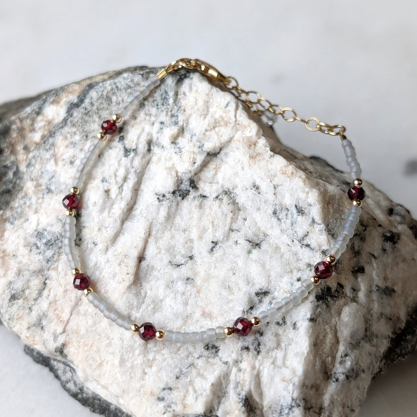 Garnet Gray Waters Bracelet