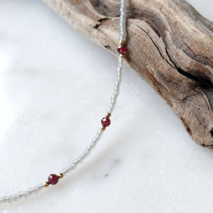 Garnet Gray Waters Necklace