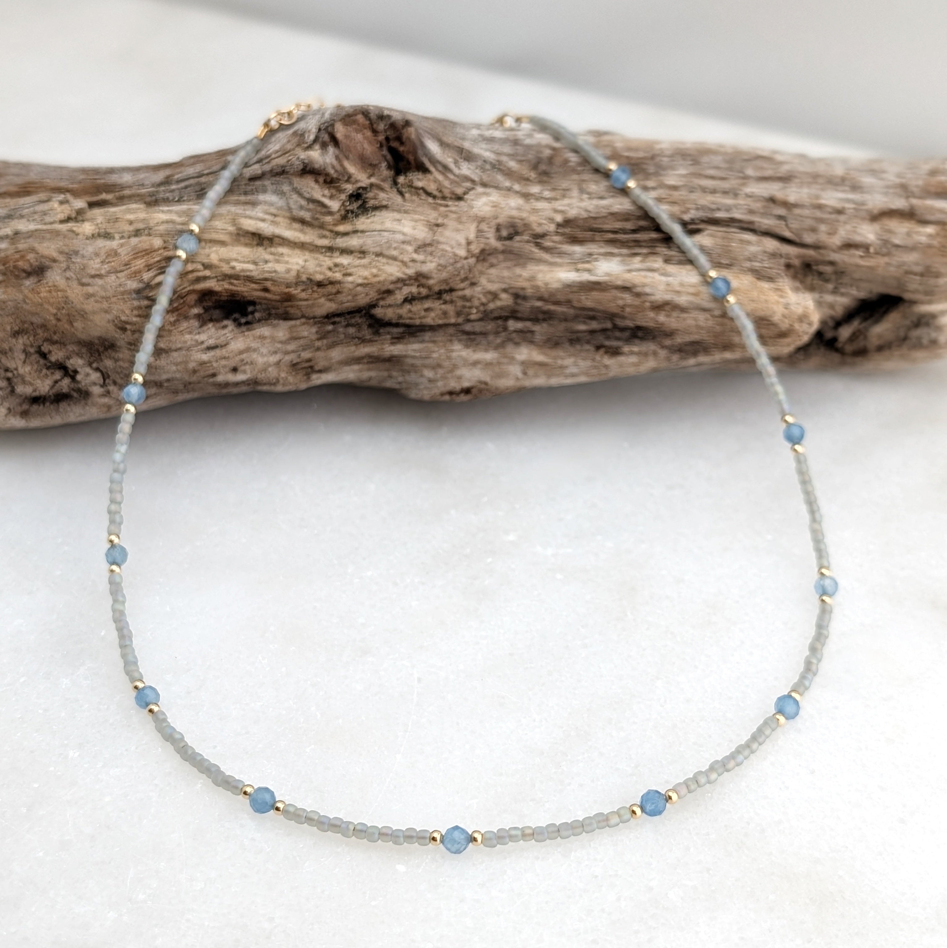 Aquamarine Tranquil Gray Waters Necklace