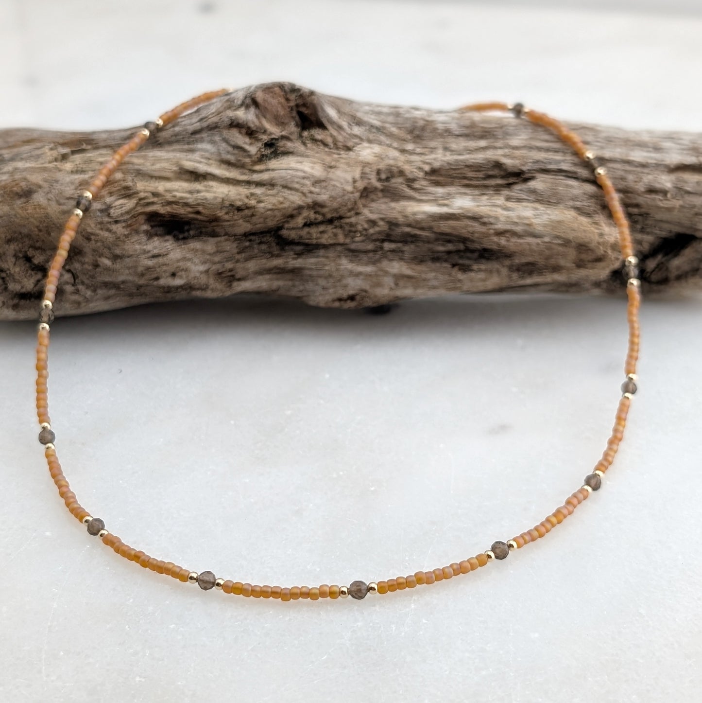 Smoky Quartz Coral Protection Necklace